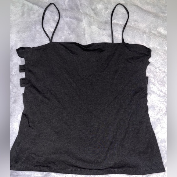 Express Black Tank Top with Side Cutouts Size Large - Picture 2 of 3